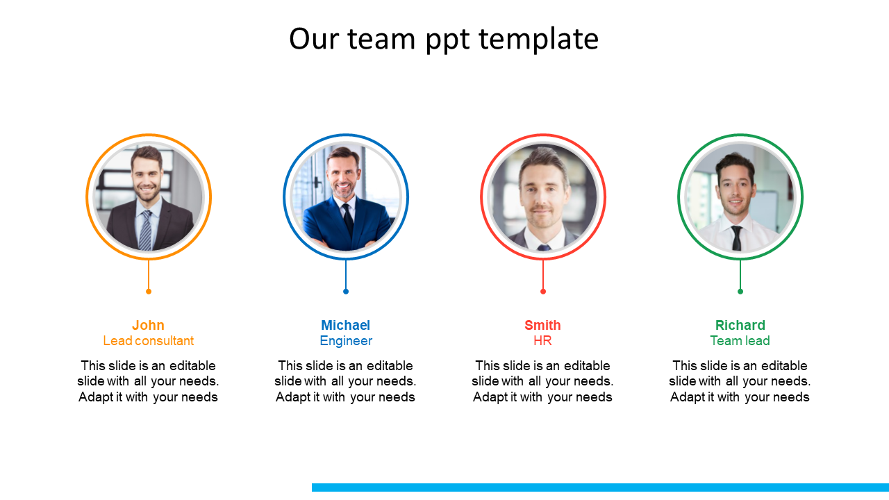 Get The Best Our Team Slide Template For Presentation